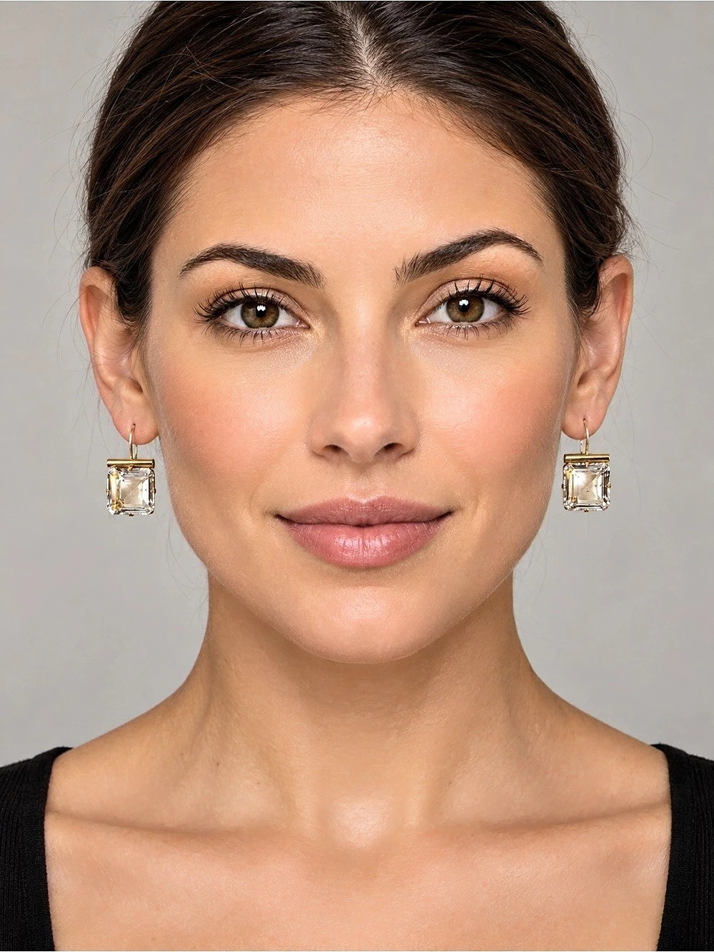 NEW House of Harlow 1960 Crystal Drop Earrings in Gold & Clear NWT